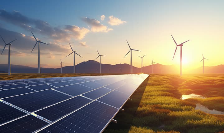 Panneaux solaires et éoliennes
