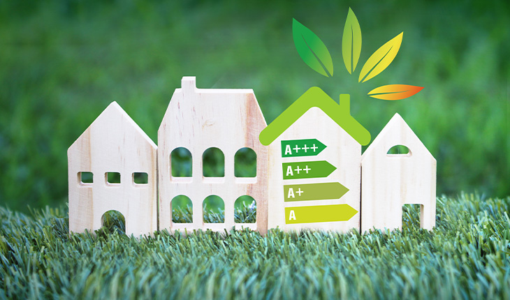 petites maisons en cartons sur de l'herbe