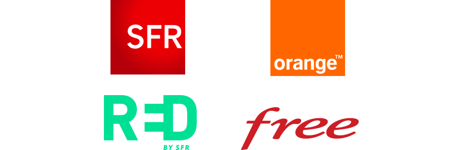 Logo SFR, Orange, Bouygues, Free