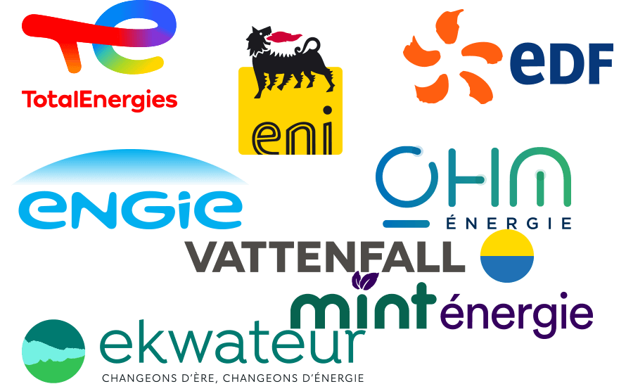 Logos de plusieurs fournisseurs d'énergie
